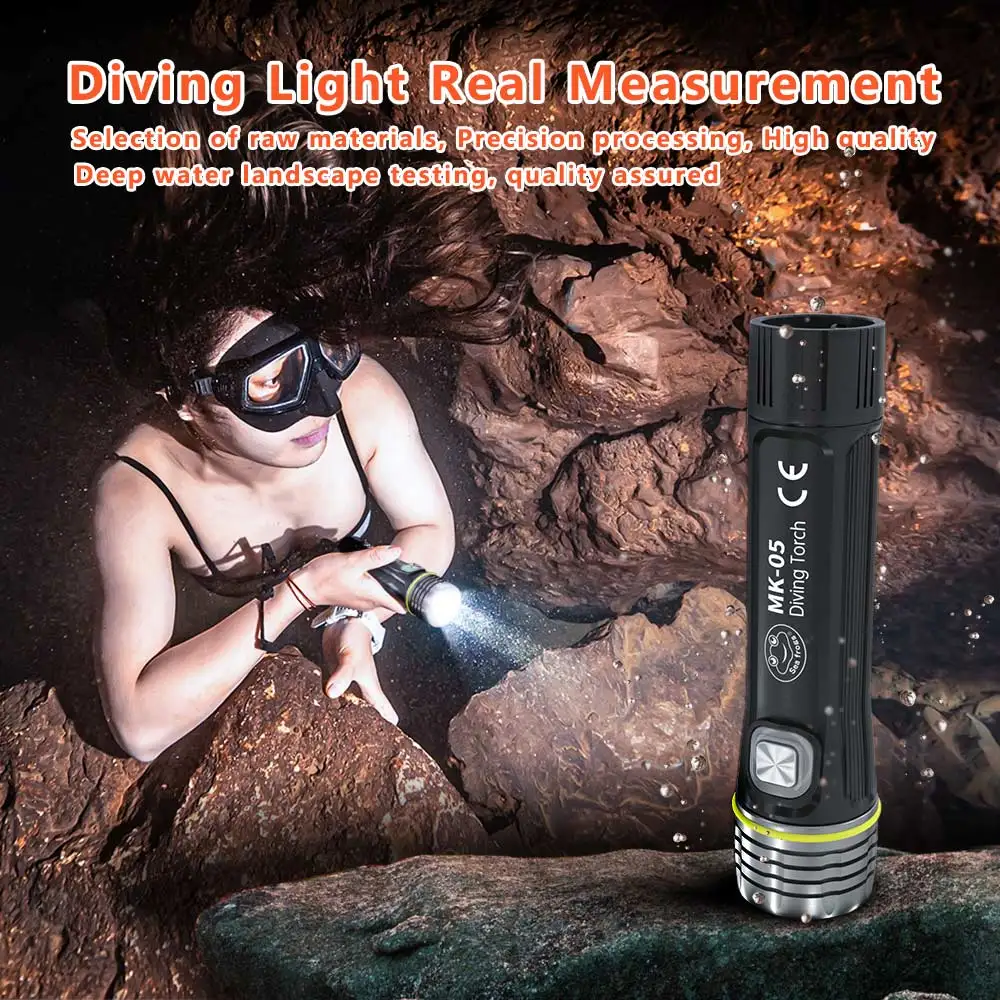 Lampe Torche De Plongée 1000 Lumens | Étanche IPX8 100m | 3 Modes Lumière + Vert 650nm | Rechargeable | Sea Frogs
