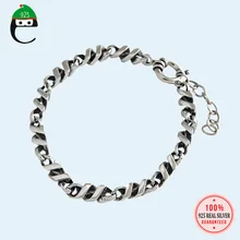 ElfoPlataSi, модный, из натуральной 925 пробы, серебряный, сладкий, милый, искаженный браслет для женщин, девушек, леди, свадебные украшения, подарок DS2270