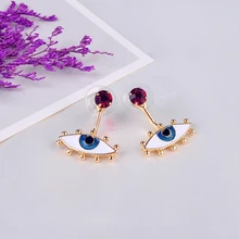 Изысканные серьги-гвоздики с красным кристаллом, уникальные эмалированные серьги-гвоздики для женщин, подарки, модные ювелирные изделия