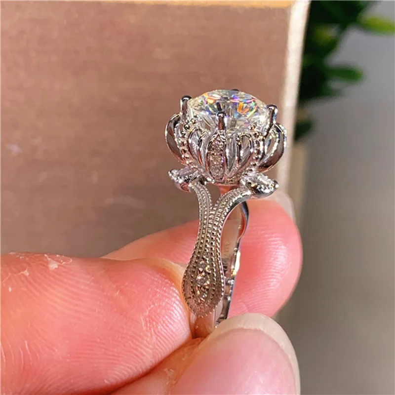 18K Золотое кольцо 1ct D Цвет VVS Moissanite кольцо с бриллиантами обручальное кольцо с национальным сертификатом 0011