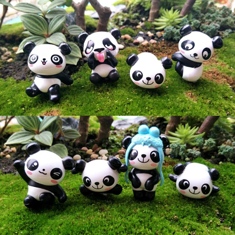 Playful Cartoon Panda Cake Decoration Garden Bonsai Micro Landscape DIY Ornament