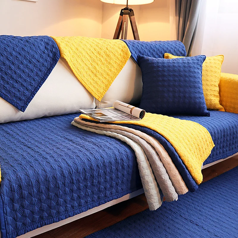 

Simanfei Sofa Cushion Solid Nordic Modern Non-slip Cotton Sofa Dust Cover Towel Living Room Pillow Case Mat Carpet Decoration