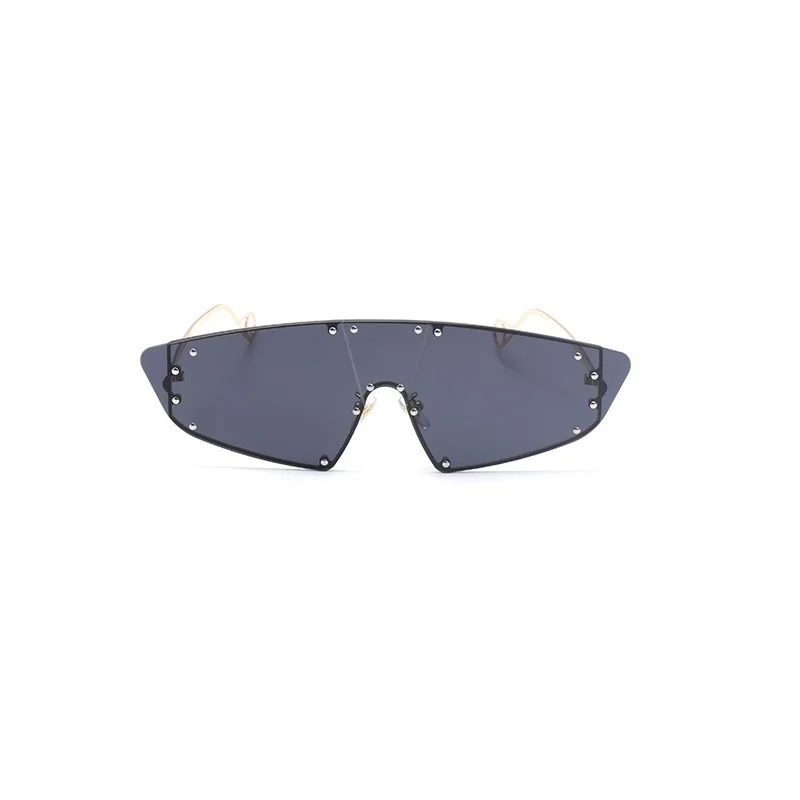 GIFANSEE women oversized cat eye sunglasses flat top men glasses vintage brand design retro luxury uv400 transparency rimless