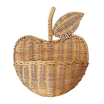 

Hand Woven Flower Wicker Shape Picnic Rattan Basket Cute Kids Clothing Storage Organizer Eco-Friendly Hanging Home Decor