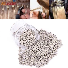 

1Bottle Micro Silicone Lined Rings/Links/Beads 1000Pcs 2*2Mm Micro Ring Silicone Link Crimp Rings/Beads For Hair Extensions Tool