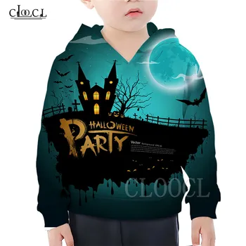 

Halloween Party Family Clothes Kids Hoodie Sweatshirts Toddler Girl Boys Castle/Bat 3D Print Children's Hoodies Halloween Tops