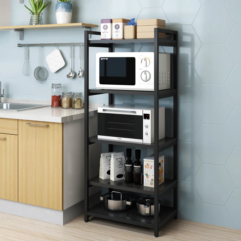 

Kitchen racks floor multi-layer pot rack 50 long household microwave oven storage rack stainless steel storage rack