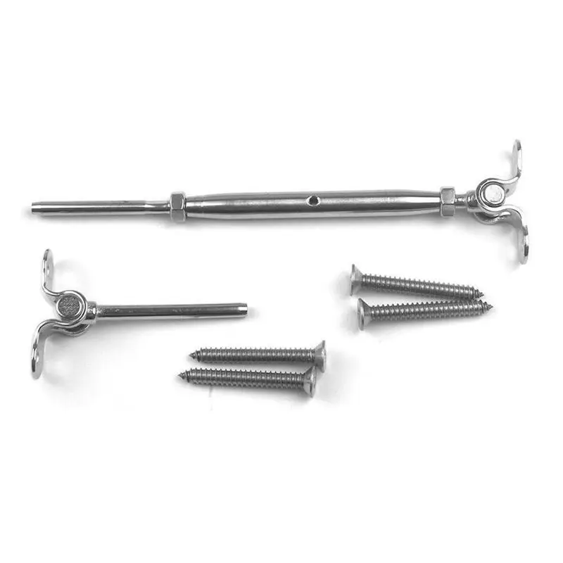 

ELEG-Stainless Steel Hand Swage Stud Turnbuckle Deck Toggle Tensioner Set for 3/16 Inch