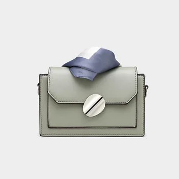 

Summer small fresh scarf strap slung magnetic buckle flip small square bag color chain shoulder handbag bag women's bag
