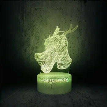 

Animal 3D USB LED Lamp Chinese dragon head RC Toy Night Light Table Touch Visual illusion as Kids gifts chinese fans led lamps
