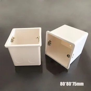 

5pcs Wall Mount Switch Box Heighten 80*80*75mm Socket Bottom Box Concealed Type 86 Junction Box White