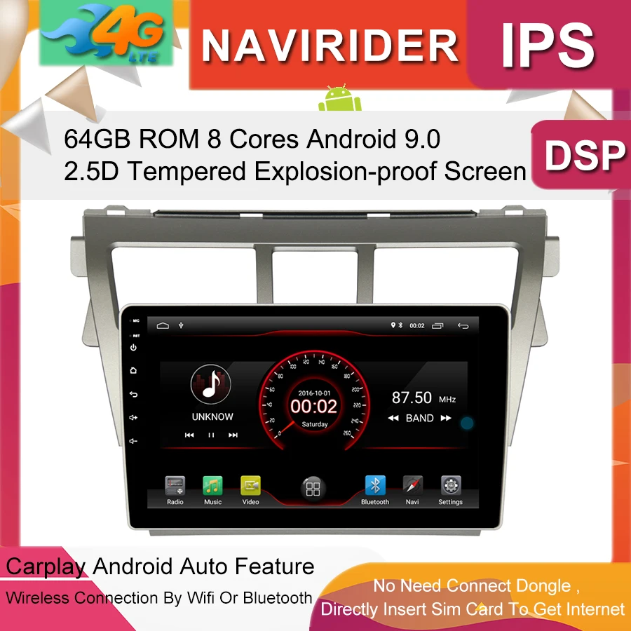 Cheap Built in 4G Lte car Intelligent navigation tape recorder 9.0 android car gps radio multimedia player for toyota Vios 2007 2013 0 Cheap Built in 4G Lte car Intelligent navigation tape recorder 9.0 android car gps radio multimedia player for toyota Vios 2007 2013 0