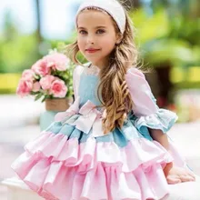 Осень, испанское детское свадебное хлопковое качественное милое платье на заказ, Детские платья для девочек, праздничное платье для девочек