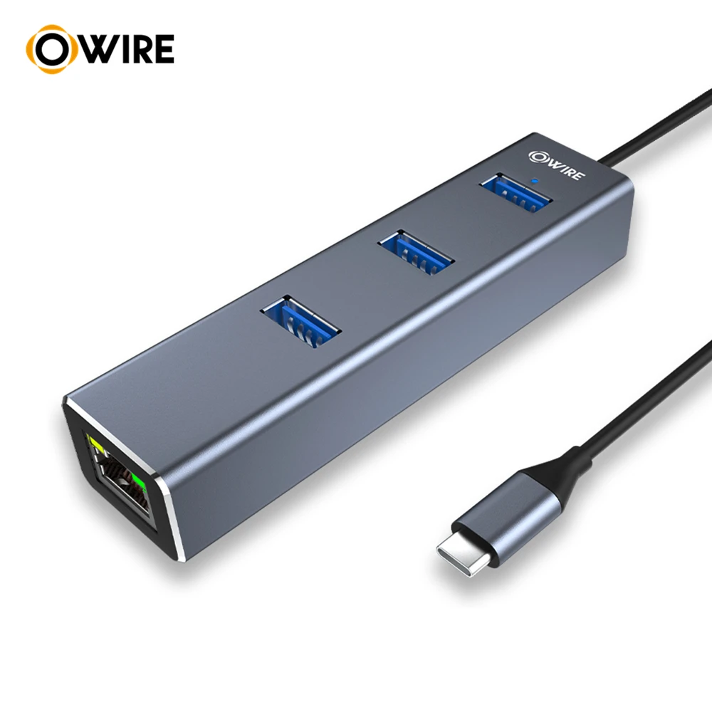 

OWIRE Typce C HUB USB-C to Multi USB 3.0 RJ45 Network Adapter Dock for MacBook Pro