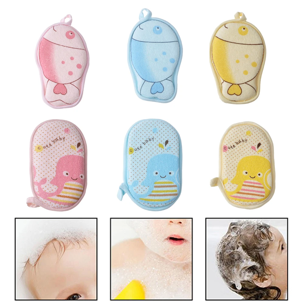 

Baby Bath Sponge Cleaning Brush Cartoon Scrub Scrubber For Shower Bathing Spa Body Wash Soft Towel