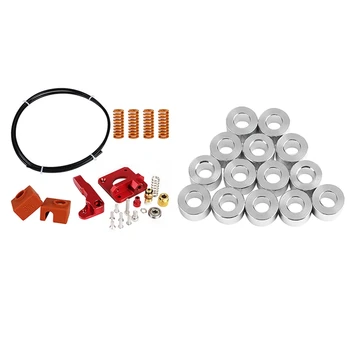 

7 Pcs Creality Ender 3 Upgrade Kit Springs Extruder Sock Capricorn Clone Tube & 10 Pcs Aluminum Column Flat Gasket Bushing 6Mm A