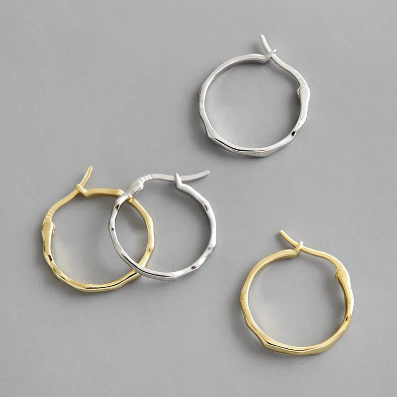 

Concise Hoop Earrings Gold Sterling Silver Earings For Women Plata De Ley 925 Pendientes Mujer Moda Aretes 2020 Fine Jewelry