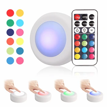 

12 Color RGBW LED Night Light Wireless Remote Controller Battery Touch Sensor Under Cabinet Lights For Closet Kitchen Wall Lamps
