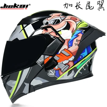 

JIEKAI Flip Up Racing Helmet Modular Dual lens Motorcycle Helmet Full Face Safety helmets