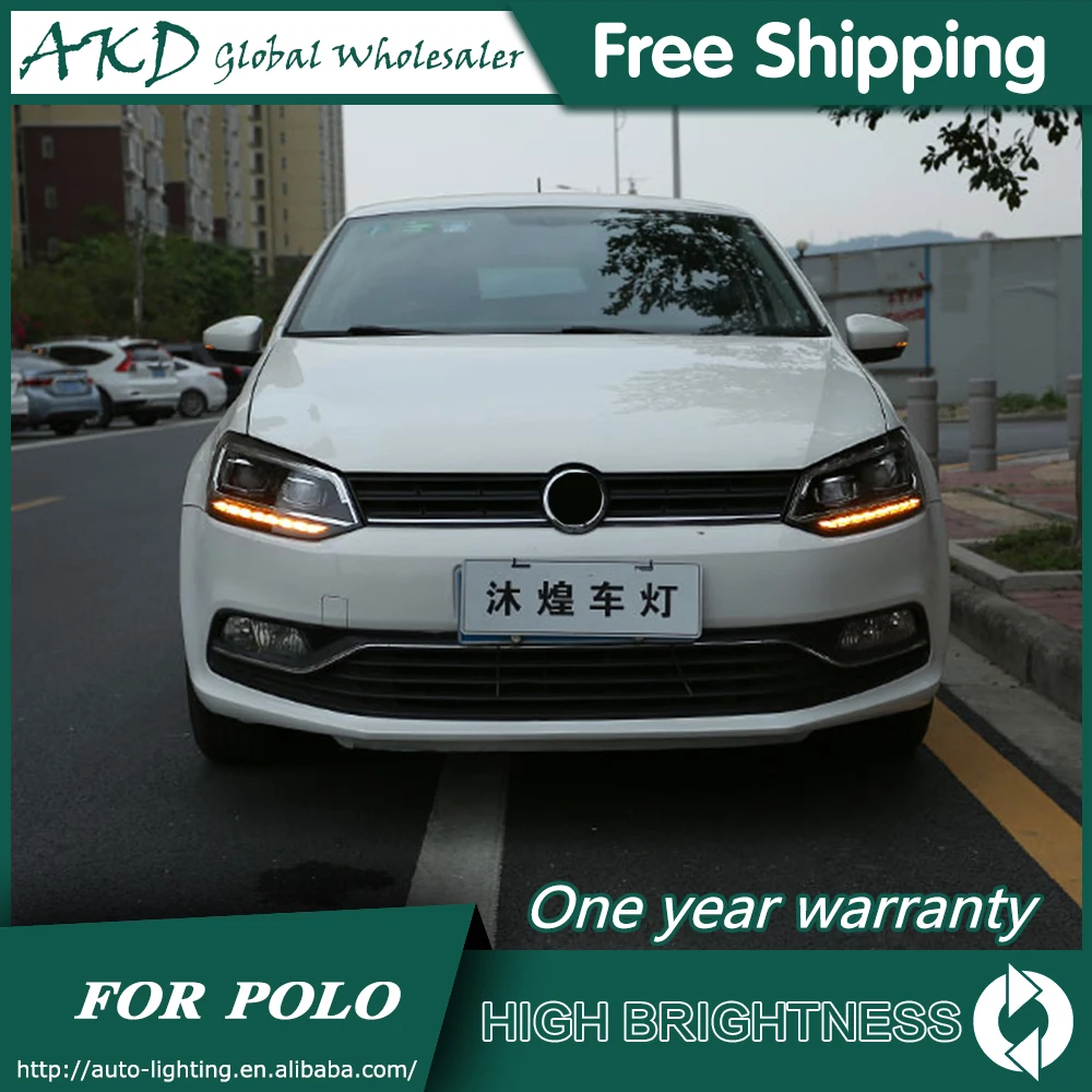 AKD автомобильный Стайлинг для 11-18 VW Polo фары Polo светодиодный фары DRL Биксеноновые линзы Высокий Низкий луч парковка Противотуманные фары аксессуары