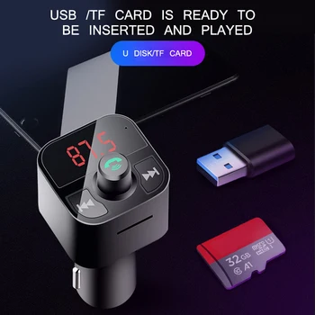 

TIOODRE High Quality Car Kit Mp3 Player FM Transmitter Bluetooth Dual USB Charger Mp3 Adapter Modulator U Disk Play Music Call