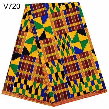 Африканский стиль хорошее качество настоящий воск голландский парафин Анкара Набивная Ткань 6 ярдов хлопок швейный материал - Цвет: V720