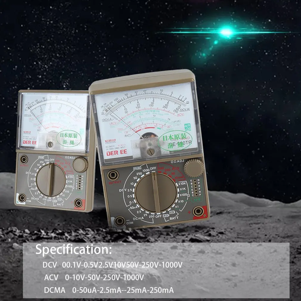 Аналоговый мультиметр De-960Tr Ac Dc Вольт ток Ома тестирование Электрический мультитестер высокочувствительная индукционная катушка включить