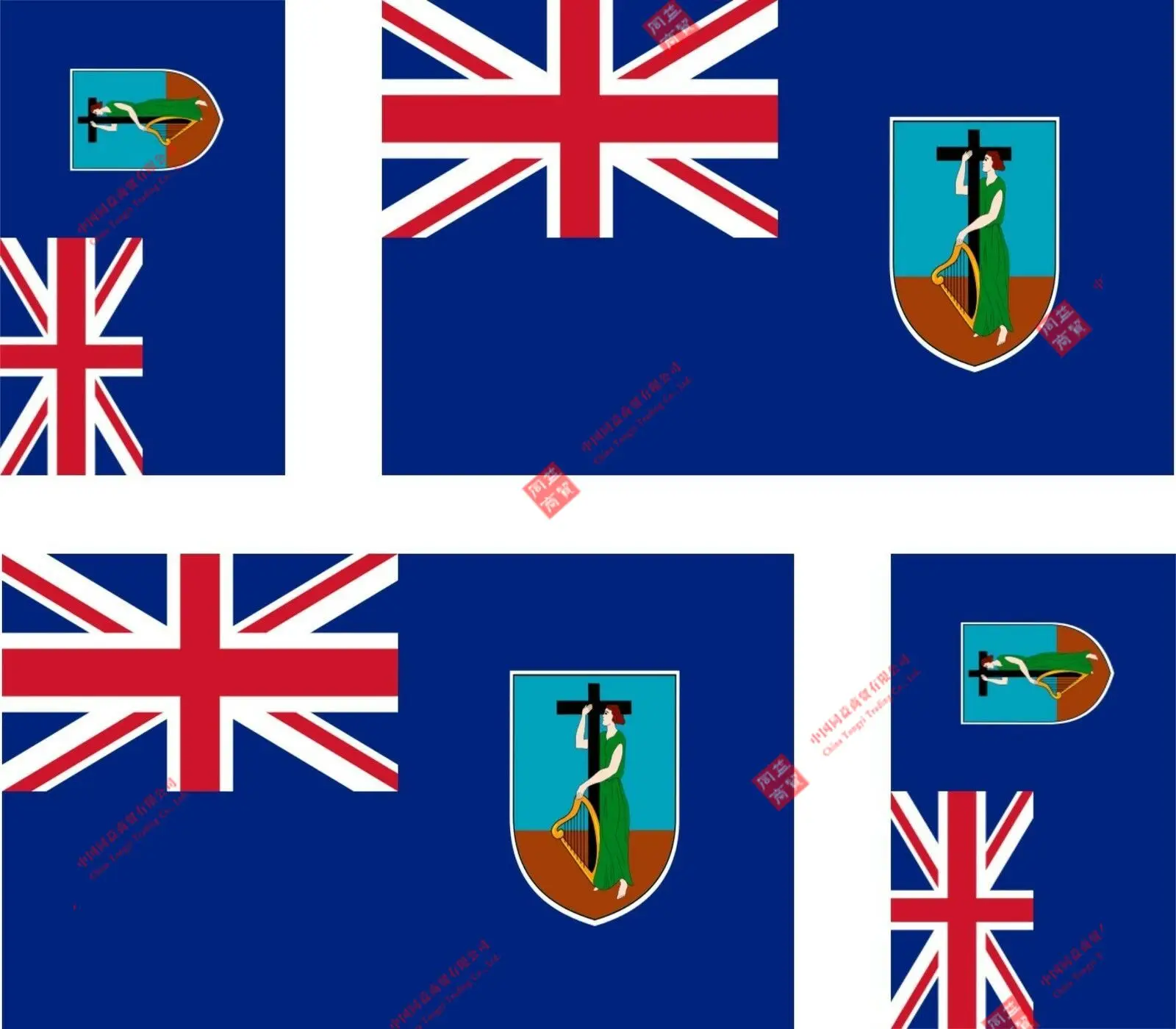 Set Di 4X Car Decal Decoration Laptop Sticker Vinile Car Bumper Decal Outdoor Car Moto World Flag Montserrat