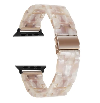 

Jewelry Resin strap For Apple Watch 44mm band iwatch Series 5 4 3 2 1 Wrist watch Accessories 42mm loop 38mm bracelet Replacemen