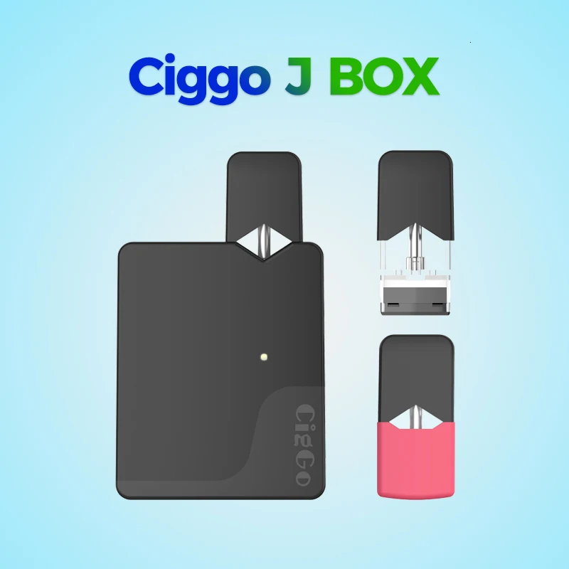 Ciggo J Box Pod Starter Kit 350mah Battery Vape Box Mod Vaporizer With 0.6ml 1.9ohm Electronic Cigarette Pods (11)