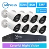 MOVOLS – système de Surveillance à Vision nocturne colorée 5mp, 8 canaux H.265 + P2P DVR, Kit de caméra de vidéosurveillance domestique étanche pour l'extérieur ► Photo 1/6