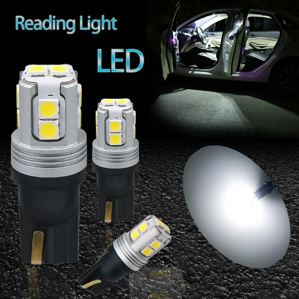10X T10 W5W 194 Шина CAN автомобиль светодиод лампочка 3030 10SMD 600LM купол просвет парковки лицензии лампа для чтения 6000K 12V авто лампы