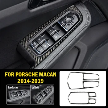 

Carbon fiber Interior Window Switch Panel Cover Tirm For Porsche Macan 2014-2019 Switches Relays Interior Parts Protective Cover