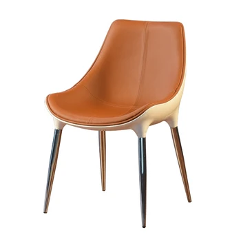 

Simple light luxury dining chair nordic cafe hotel reception negotiation chair ins leather stool sales office