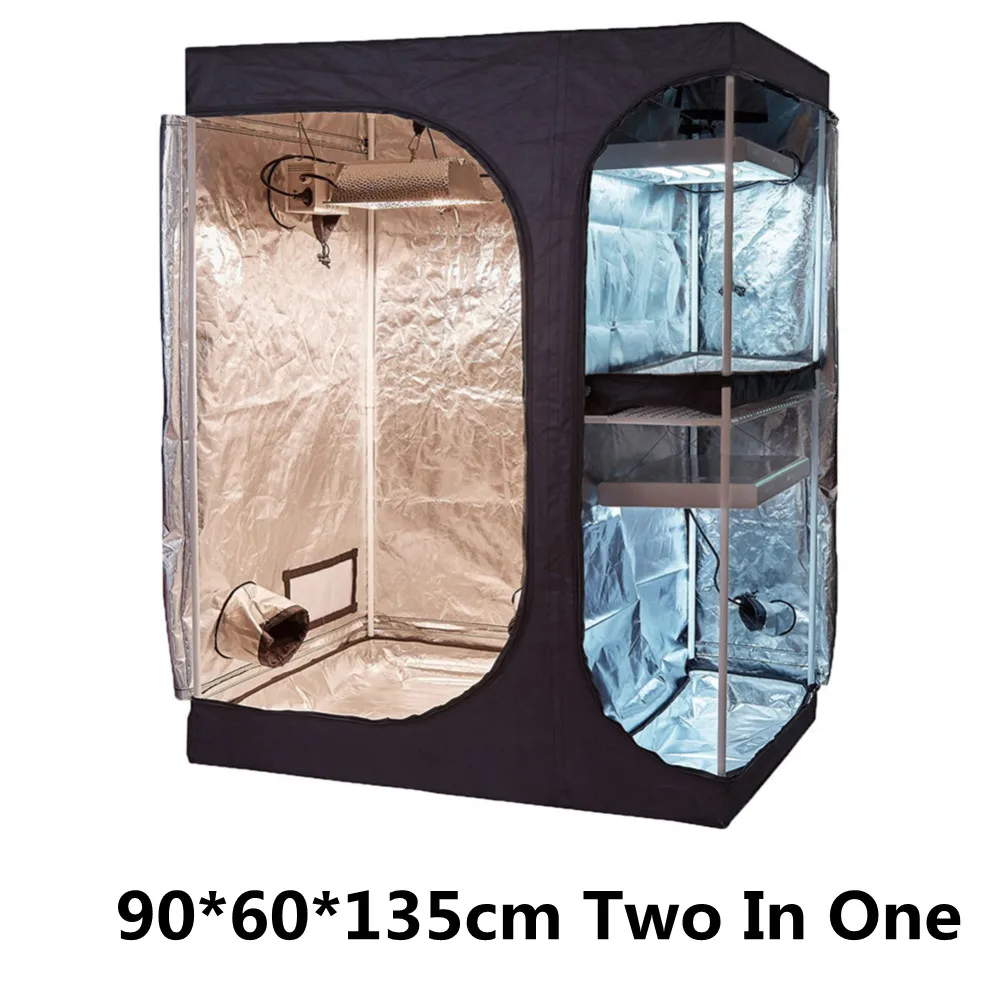GROWBOX LED600D 2 in 1 Plant Grow Tent Growing Tent For Indoor Grow Light Accessories Hydroponic Mylar Ratchet Hangers
