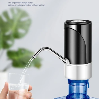 

Portable USB Water Pump Household Drinking Water Dispenser ligent Electric Absorber for Kitchen Home Office-Black
