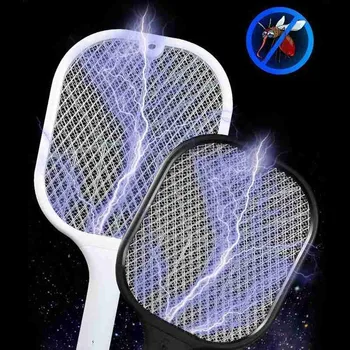 

3000V USB Insect Racket Swatter Zapper Fly 3 Network Bug Zapper Killer Trap 1200mAh Rechargeable Mosquito Swatter Kill