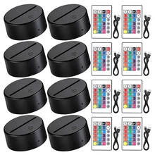 Promotion! 3D Night LED Light Lamp Base LED Lights Display Base Lighted Base Stand 16 Colors with Remote Control and USB Cable