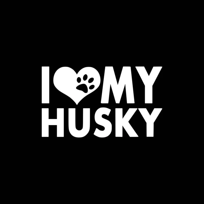 

Черно-белый I Love My Husky наклейки на кузов автомобиля виниловые наклейки на окна бампера кузова автомобиля креативные наклейки водонепроницаемые новые S1216