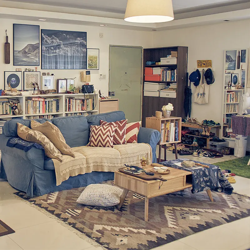 Идиллический нордический Бежевый Геометрический ретро красивый Американский ручной вязки чистый шерстяной ковер килим гобелен gc137kli02yg2