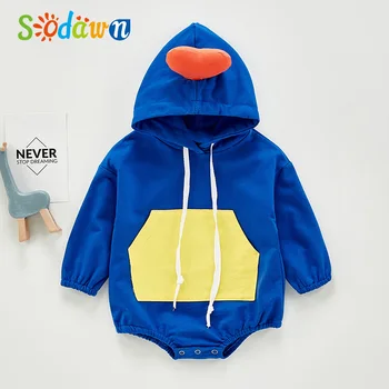 

Sodawn Baby Romper 2020 Autumn Cute Warm Hooded Long-Sleeved Stitching Newborn Fashion Toddler Clothes For 0-24M