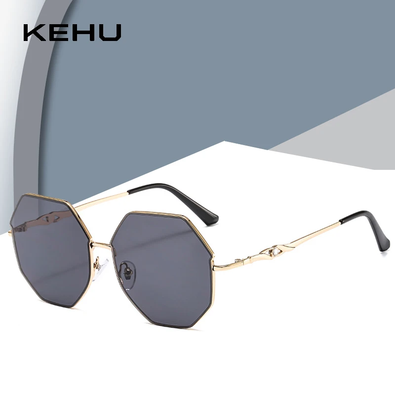 KEHUMetal градиентные солнцезащитные очки женские модные многоцветные