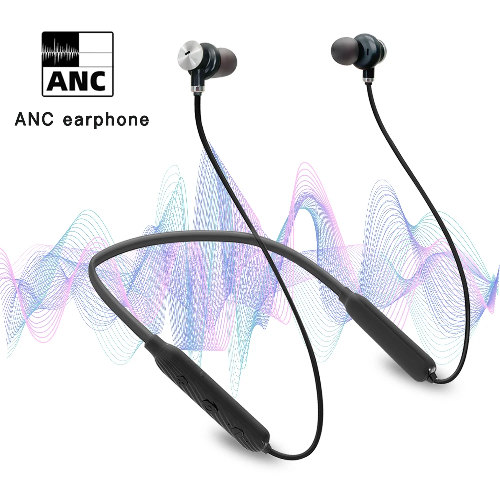 ANC Bluetooth Earphone Neckband Active Noise Canceling Wireless Headphones Stereo Earbuds Sports Waterproof Headset for Phone |