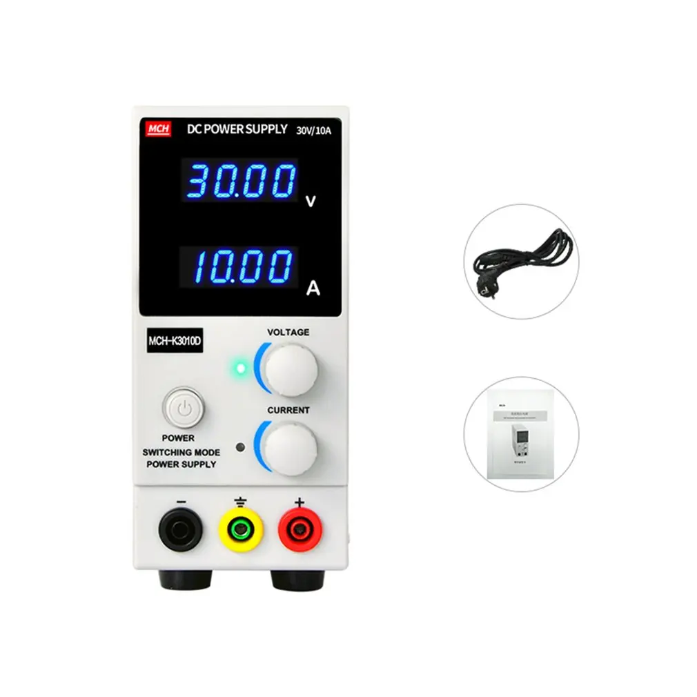 

Newest 30V/10A Digital Mini DC Power Supply Current Volt Display Adjustable Switching for Mobile Phone PC Notebook Maintenance