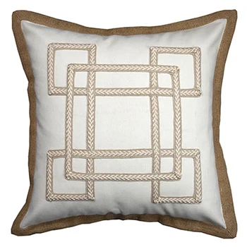 

Cushion Cover Decorative Pillow Case Vintage Natural Weaving Geometric Patterns Linen Cotton Coussin Bed Room Decor