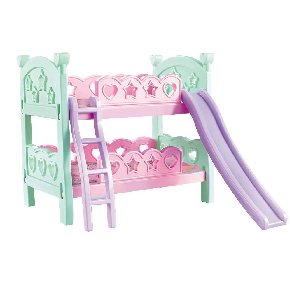 Детская одежда для девочек игровой дом постель с игрушкой куклы-принцессы игрушки шейкер гамак моделирование кроватки для девочек, игрушки в подарок - Цвет: Pink Bunk bed