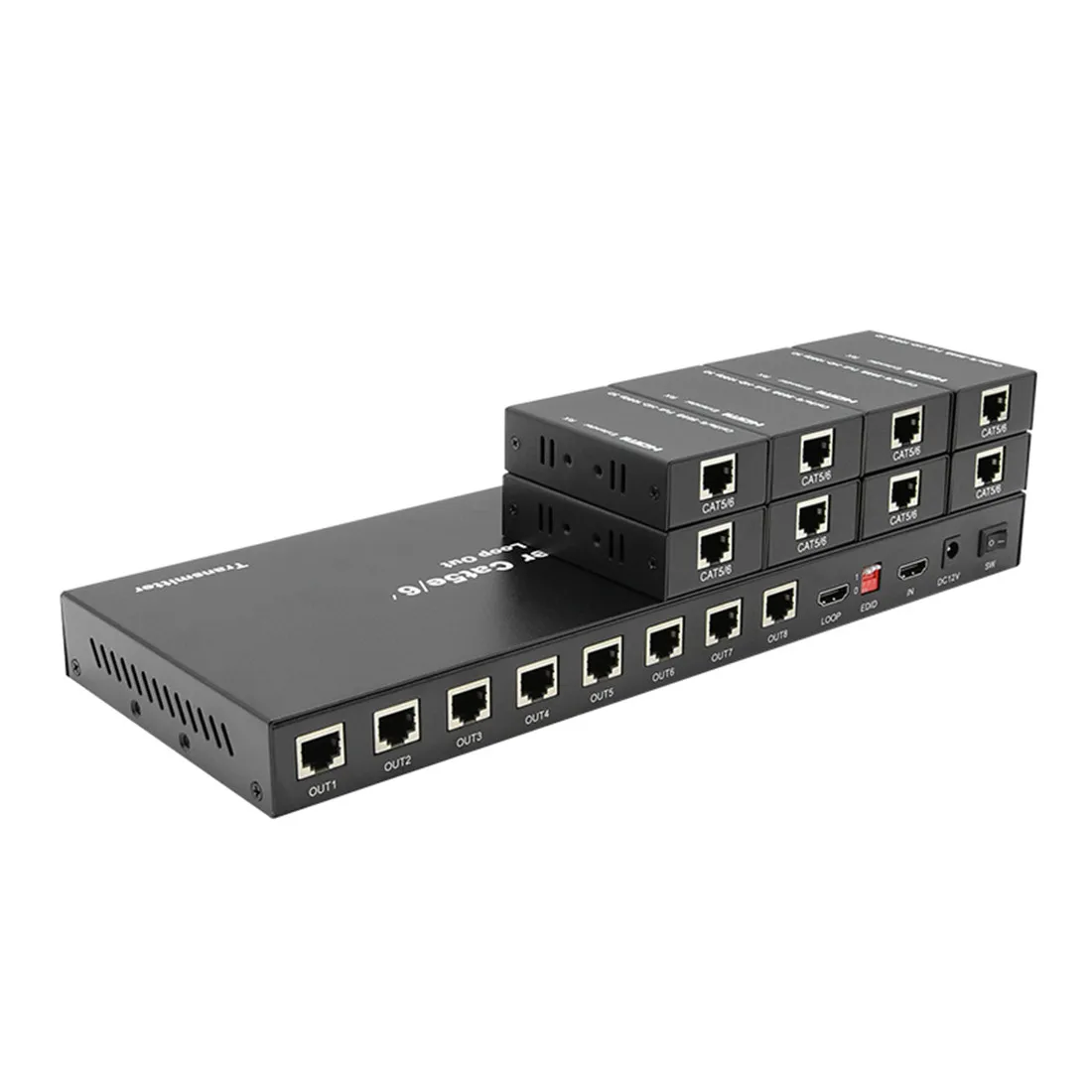 HDMI сплиттер удлинитель, 1080p 3D 1x2 2 порта HDMI удлинитель сплиттер 165Ft/50 м по CAT5e/CAT6/CAT7 HDMI сетевой кабель сплиттер