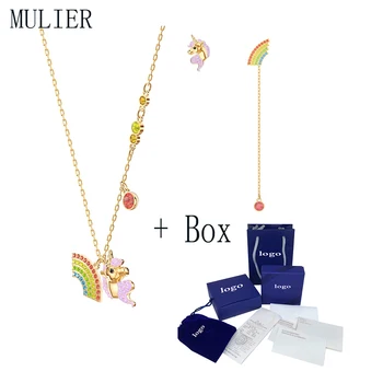 

MULIER 19 OUT OF THIE WORLD Fresh and lovely color design unicorn rainbow decoration necklace clavicle 5468314 chain best gifts