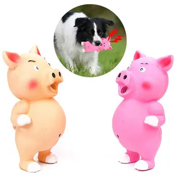 

Dog Toy Latex Pig Squeeze Grunting Sound Play Dog Puppy Chew Squeaker Interactive Toy New