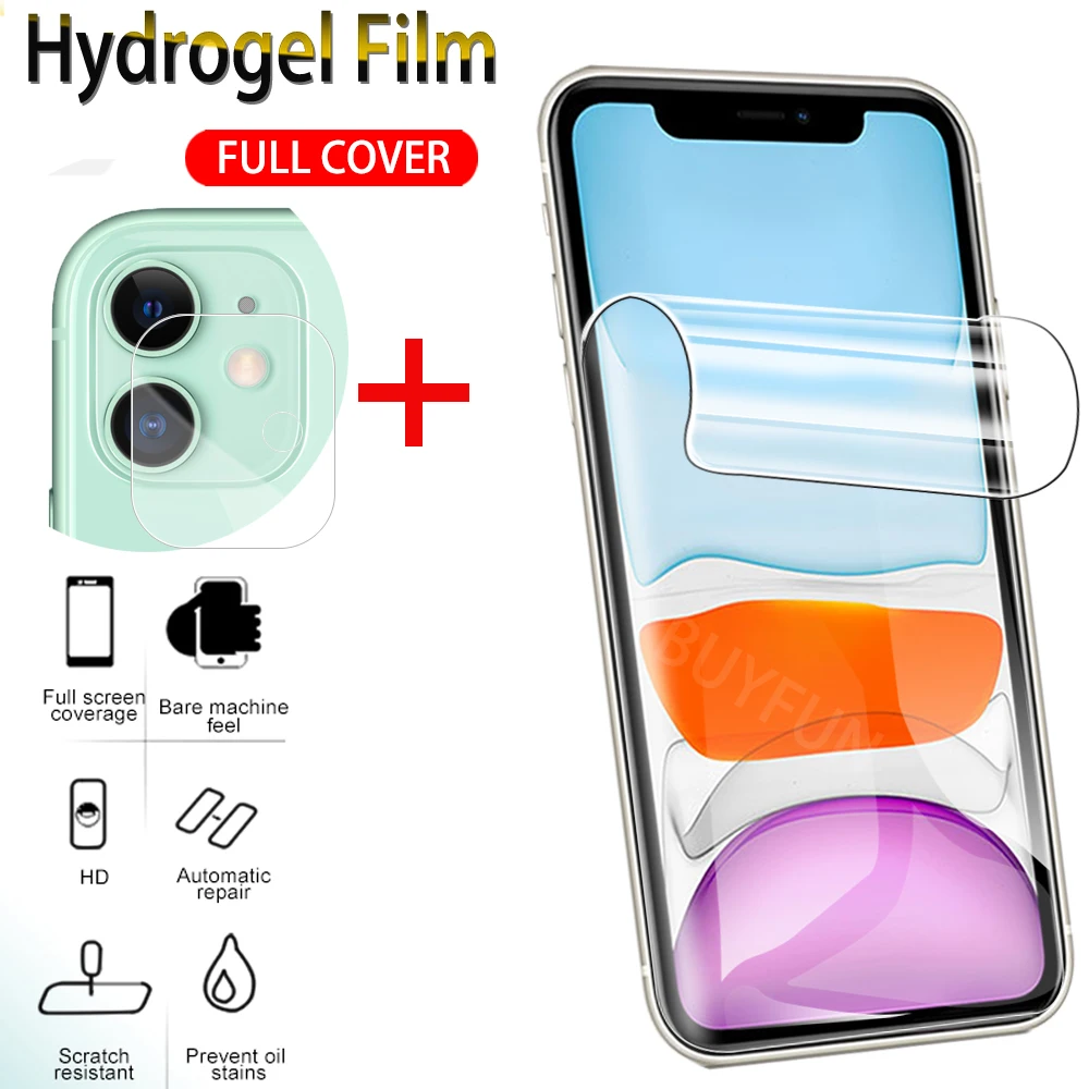 2в1 900D Гидрогелевая пленка для iPhone 11 7 8 6 s Plus Защитная X XS XR Pro Max мягкая защитная не